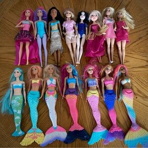 Huge Barbie Dreamtopia Mermaids Dolls Snow White Disney Bundle Lot Girls toys